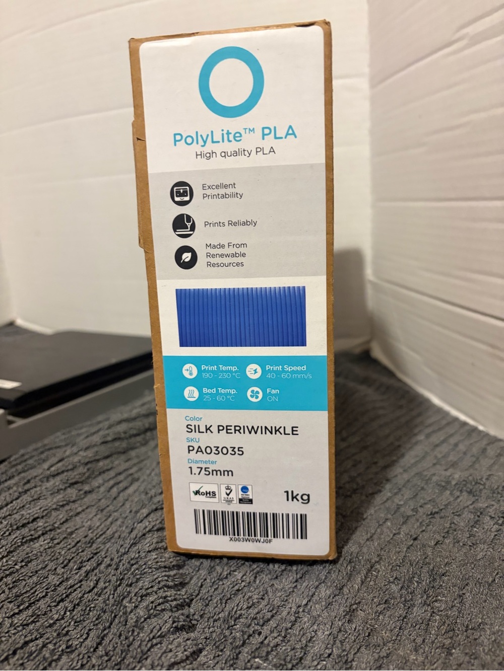 Polymaker PolyLite PLA Pro Silk Periwinkle  1.75mm 1kg 3D Printer Filament